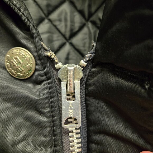 Vintage Horace Small Tuffy Jac Black Quilted Bomber Jacket Satin Flight Police G - Picture 5 of 14
